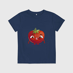 Футболка хлопковая детская Милая помидорка, цвет: тёмно-синий