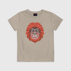 Футболка хлопковая детская Orange monkey, цвет: миндальный