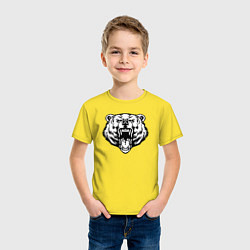 Футболка хлопковая детская Head bear, цвет: желтый — фото 2