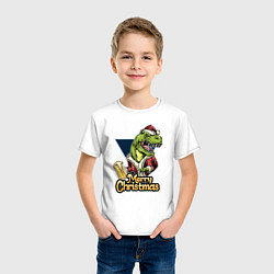 Футболка хлопковая детская Merry christmas holiday, цвет: белый — фото 2