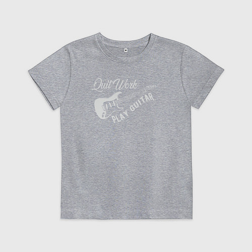 Детская футболка Бросай работу и играй на гитаре / Меланж – фото 1