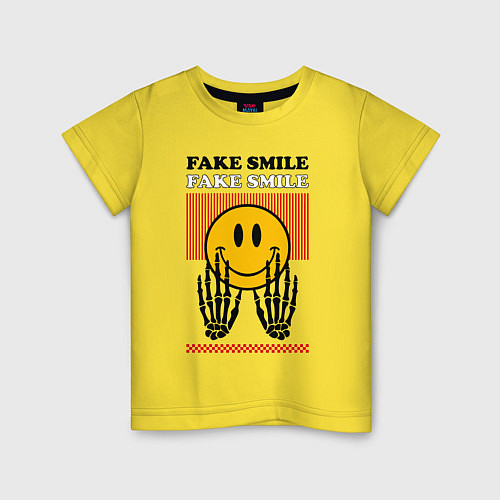 Детская футболка Fake smile quote / Желтый – фото 1