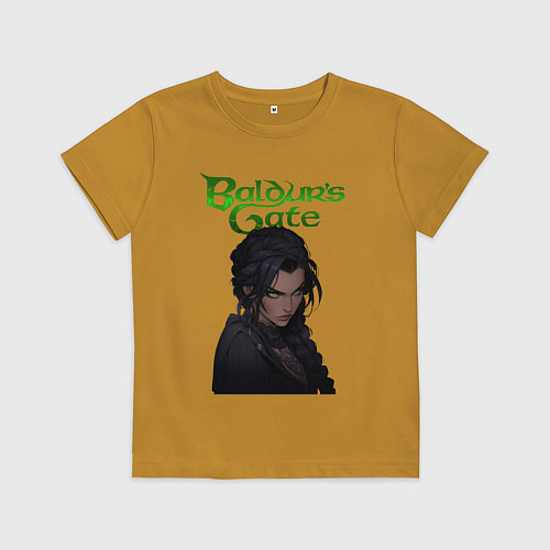 Детская футболка Shadowheart - baldurs gate 3 - зеленый / Горчичный – фото 1
