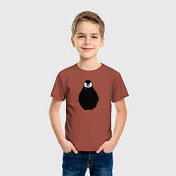 Футболка хлопковая детская Пингвин мылыш трафарет, цвет: кирпичный — фото 2