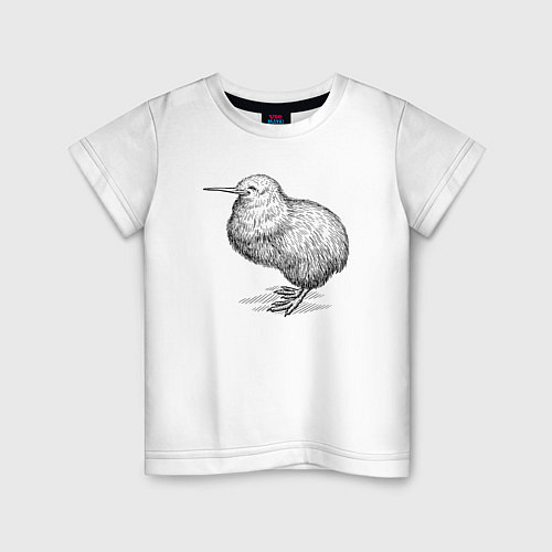 Детская футболка Птица киви сбоку / Белый – фото 1