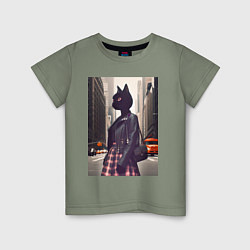 Детская футболка Cat fashionista - New York - ai art