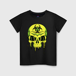 Футболка хлопковая детская Biohazard skull, цвет: черный