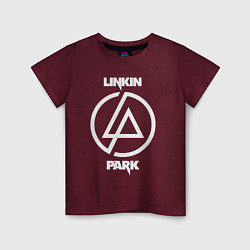 Футболка хлопковая детская Linkin Park logo, цвет: меланж-бордовый