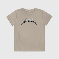 Футболка хлопковая детская Кирилл в стиле рок-группы Металлика, цвет: миндальный