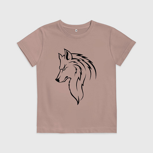 Детская футболка Одинокий волк / Пыльно-розовый – фото 1