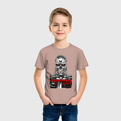 Футболка хлопковая детская Terminator 2 T800, цвет: пыльно-розовый — фото 2