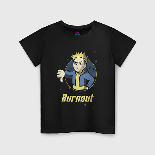 Детская футболка Burnout - vault boy / Черный – фото 1