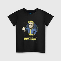 Футболка хлопковая детская Burnout - vault boy, цвет: черный