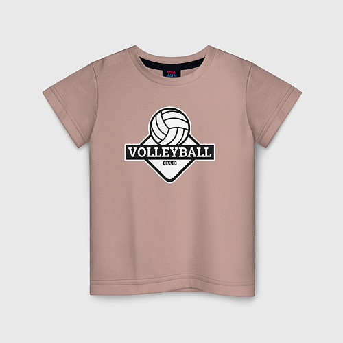 Детская футболка Volleyball club / Пыльно-розовый – фото 1