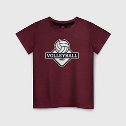 Футболка хлопковая детская Volleyball club, цвет: меланж-бордовый