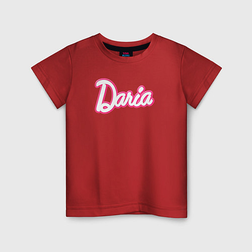 Детская футболка Дарья в стиле Барби - объемный шрифт / Красный – фото 1