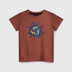 Футболка хлопковая детская Splash volleyball, цвет: кирпичный