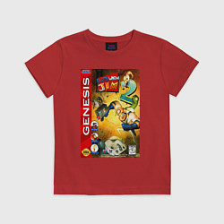 Футболка хлопковая детская Earth worm jim 2 cover, цвет: красный