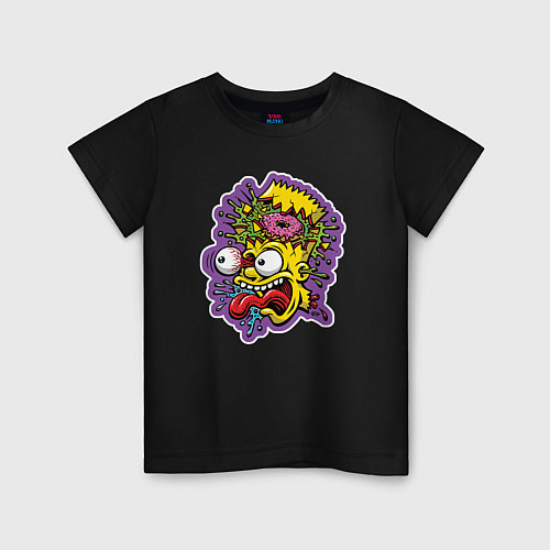 Детская футболка Insane bart simpson / Черный – фото 1