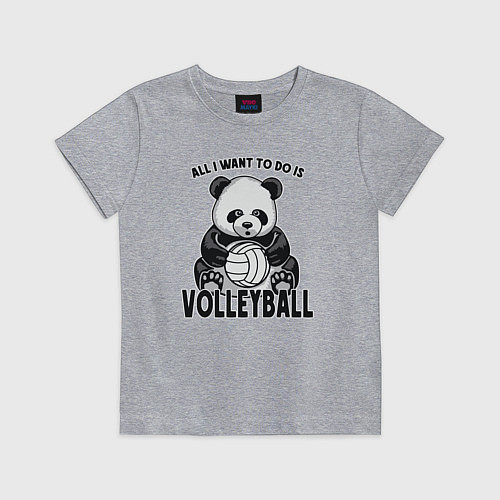 Детская футболка Panda volleyball / Меланж – фото 1