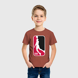 Футболка хлопковая детская Greatest Jordan, цвет: кирпичный — фото 2