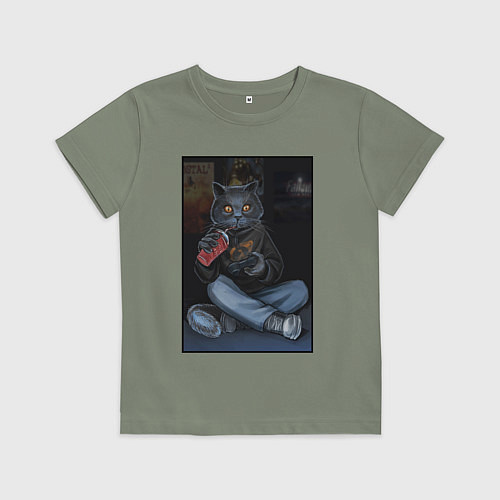 Детская футболка Кот - задрот / Авокадо – фото 1