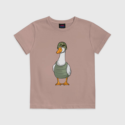 Детская футболка Гусь воин / Пыльно-розовый – фото 1