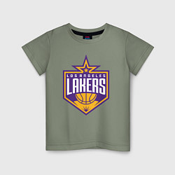Футболка хлопковая детская Los Angelas Lakers star, цвет: авокадо