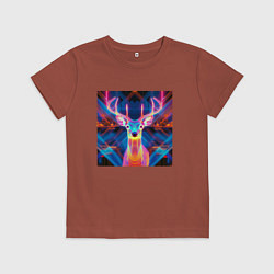 Футболка хлопковая детская Олень инверсия, цвет: кирпичный
