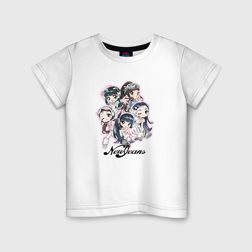 Детская футболка NewJeans album Get Up chibi style / Белый – фото 1