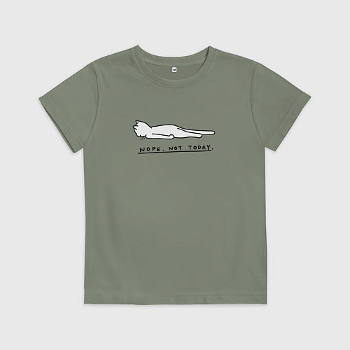 Детская футболка Нет не сегодня - котик / Авокадо – фото 1