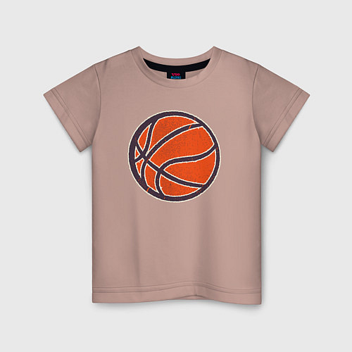 Детская футболка Оранжевый мяч / Пыльно-розовый – фото 1