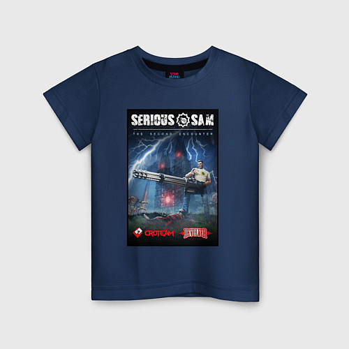 Детская футболка Serious Sam 1 - second encounter / Тёмно-синий – фото 1