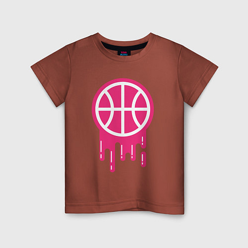 Детская футболка Pink basketball / Кирпичный – фото 1