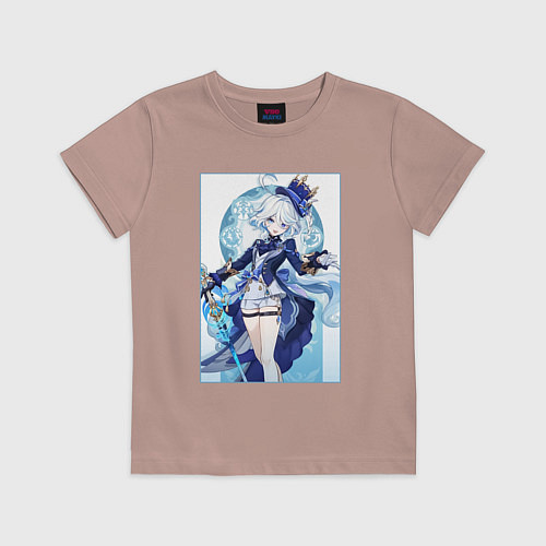 Детская футболка Фурина - Геншин импакт / Пыльно-розовый – фото 1