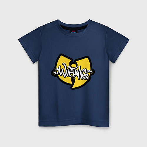 Детская футболка Wu tang - logo / Тёмно-синий – фото 1