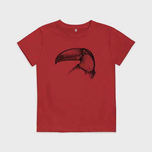 Детская футболка Голова тукана / Красный – фото 1
