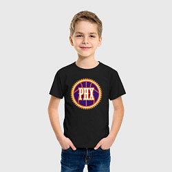 Футболка хлопковая детская Phx basketball, цвет: черный — фото 2