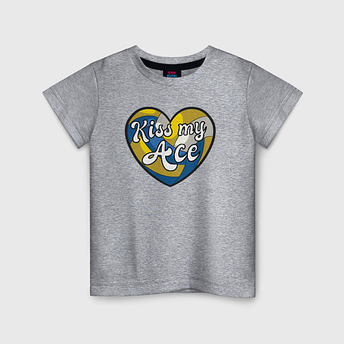 Детская футболка Kiss my ace ball / Меланж – фото 1