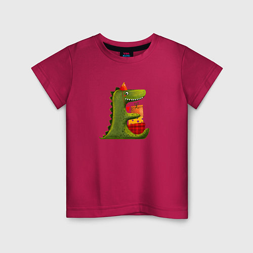 Детская футболка Дракон с подарками / Маджента – фото 1
