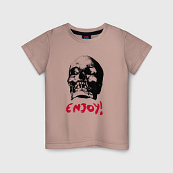 Футболка хлопковая детская Depeche Mode - Enjoy skull, цвет: пыльно-розовый