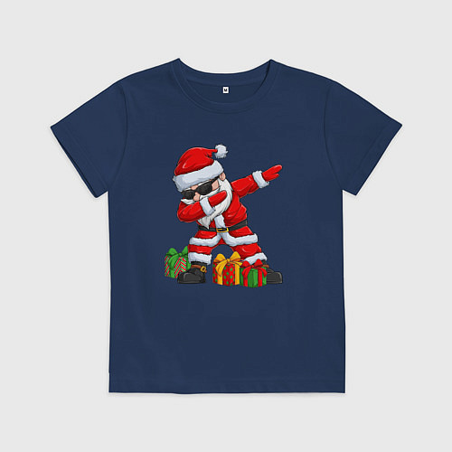 Детская футболка Санта дэб / Тёмно-синий – фото 1
