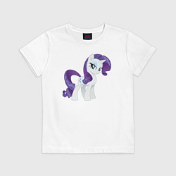 Футболка хлопковая детская Рарити из My Little Pony в кино, цвет: белый