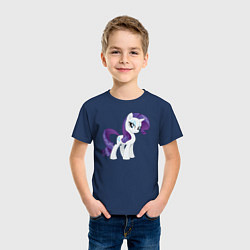 Футболка хлопковая детская Рарити из My Little Pony в кино, цвет: тёмно-синий — фото 2
