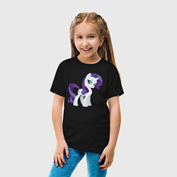 Футболка хлопковая детская Рарити из My Little Pony в кино, цвет: черный — фото 2