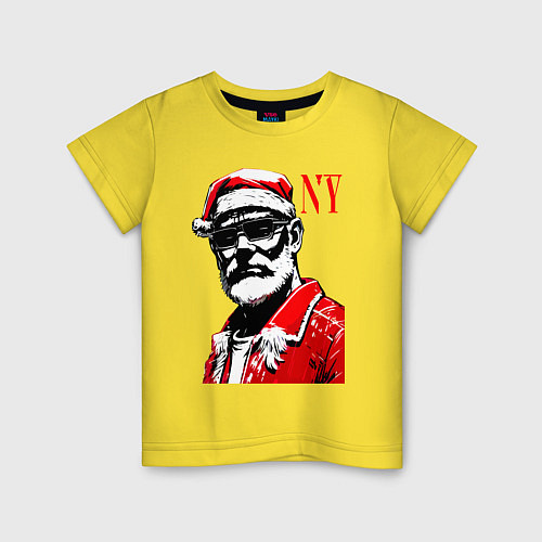 Детская футболка Cool Santa - portrait / Желтый – фото 1