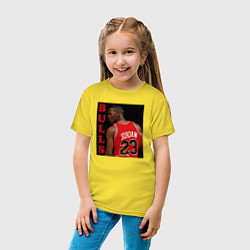 Футболка хлопковая детская Bulls Jordan, цвет: желтый — фото 2