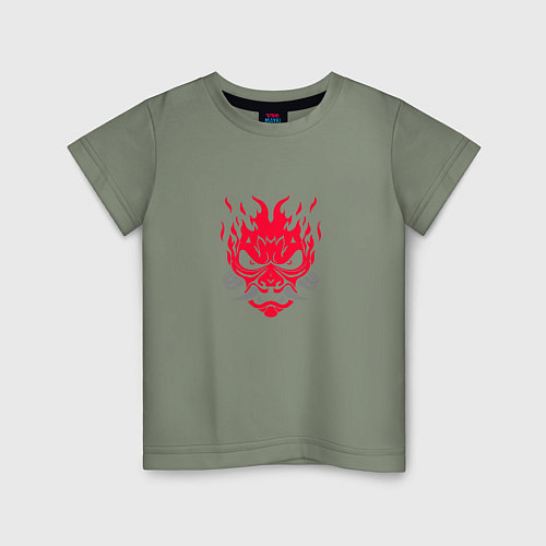 Детская футболка Логотип Samurai Cyberpunk 2077 - симметричный / Авокадо – фото 1