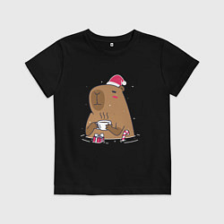 Детская футболка Новогодний капибара