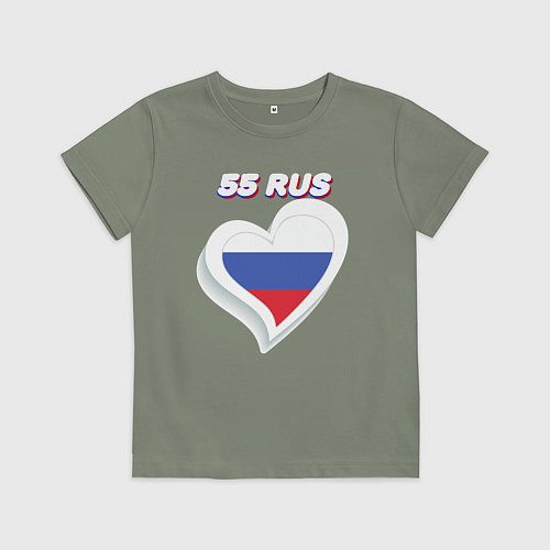 Детская футболка 55 регион Омская область / Авокадо – фото 1